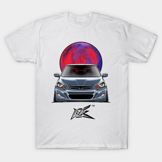 hyundai accent stanced denim blue T-Shirt by naquash